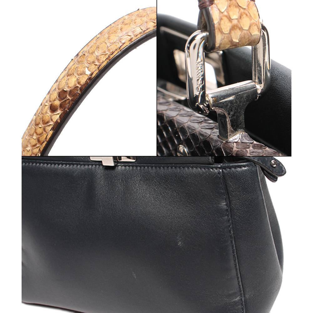 Fendi Peekaboo Mini Python Leather Shoulder Bag B… - image 7